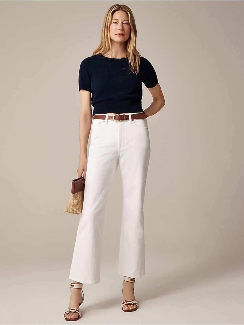 J. Crew High-Rise Kickout Jean in White Size 30